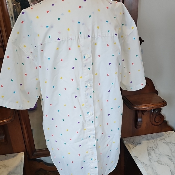 Colorful Hearts Button-Up Shirt - Picture 3 of 3